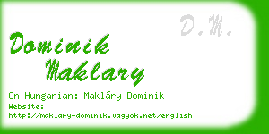 dominik maklary business card